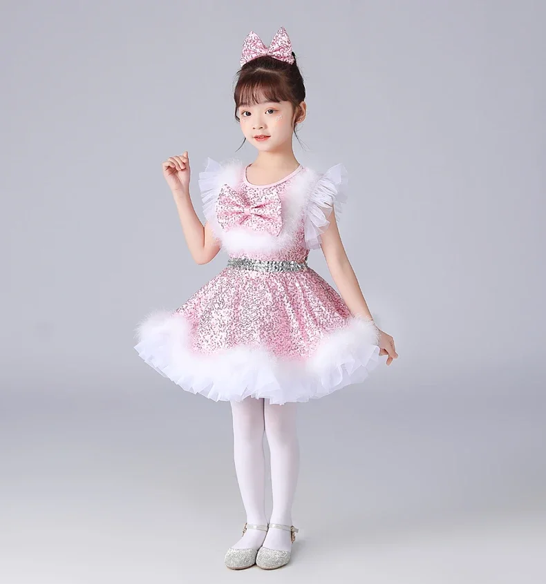 Sequins Dance Dress Girls Kids Dance Costume Girl Kids Dance Outfit Cheerleader Costume Dancewear 2025  Wear Girls