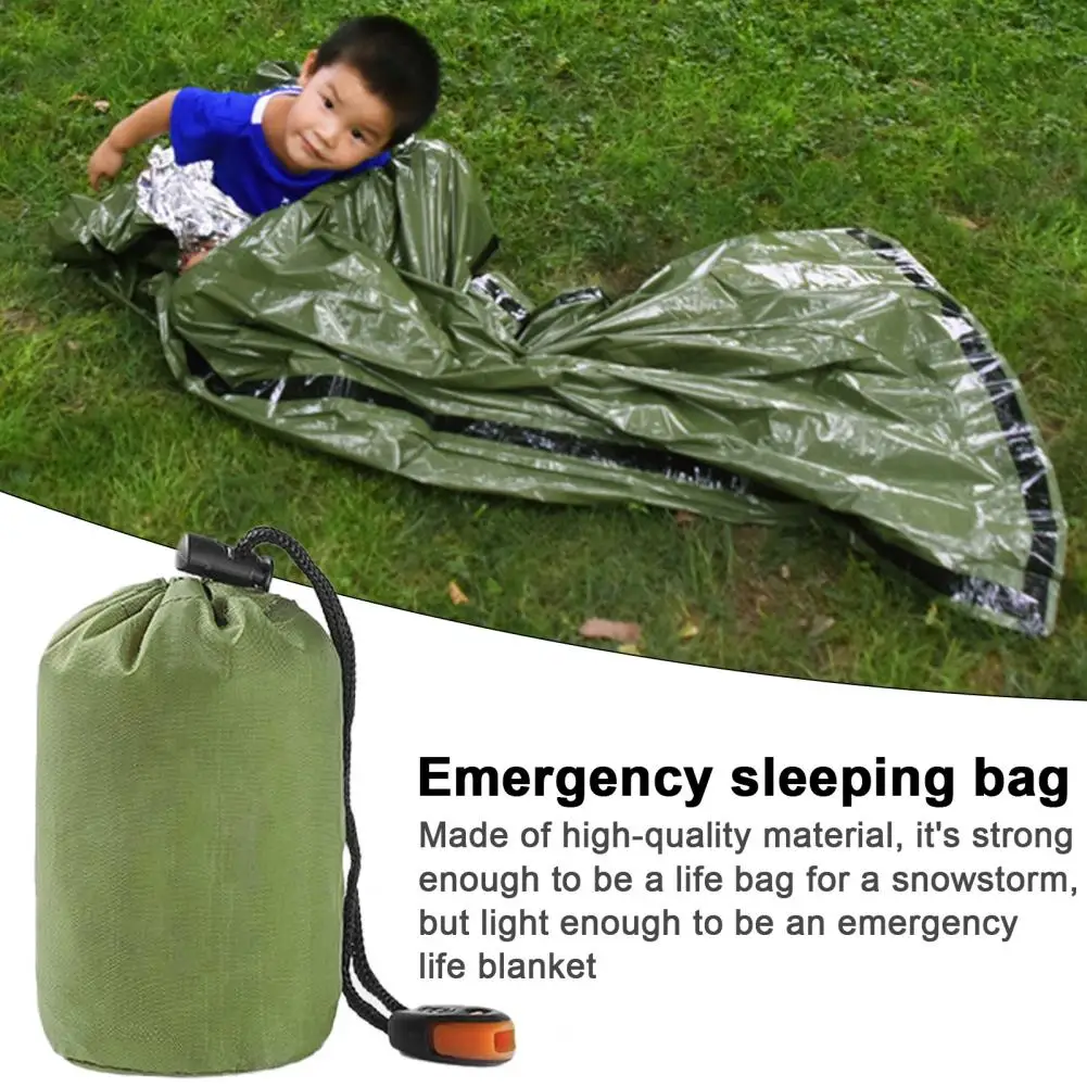 210*90cm Emergency Sleeping Bag Portable Thermal Blanket Waterproof Outdoor Camping Backpacking Hiking Bivvy Sack Survival Gear