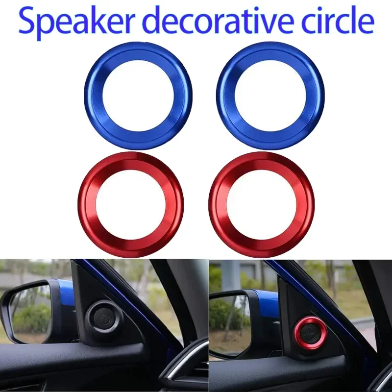 1 Pair Car Door Audio Speaker Rings A-pillar Loudspeaker Decorations Circle Trims For 10th Gen Honda Civic 2016 2017 2018 2019