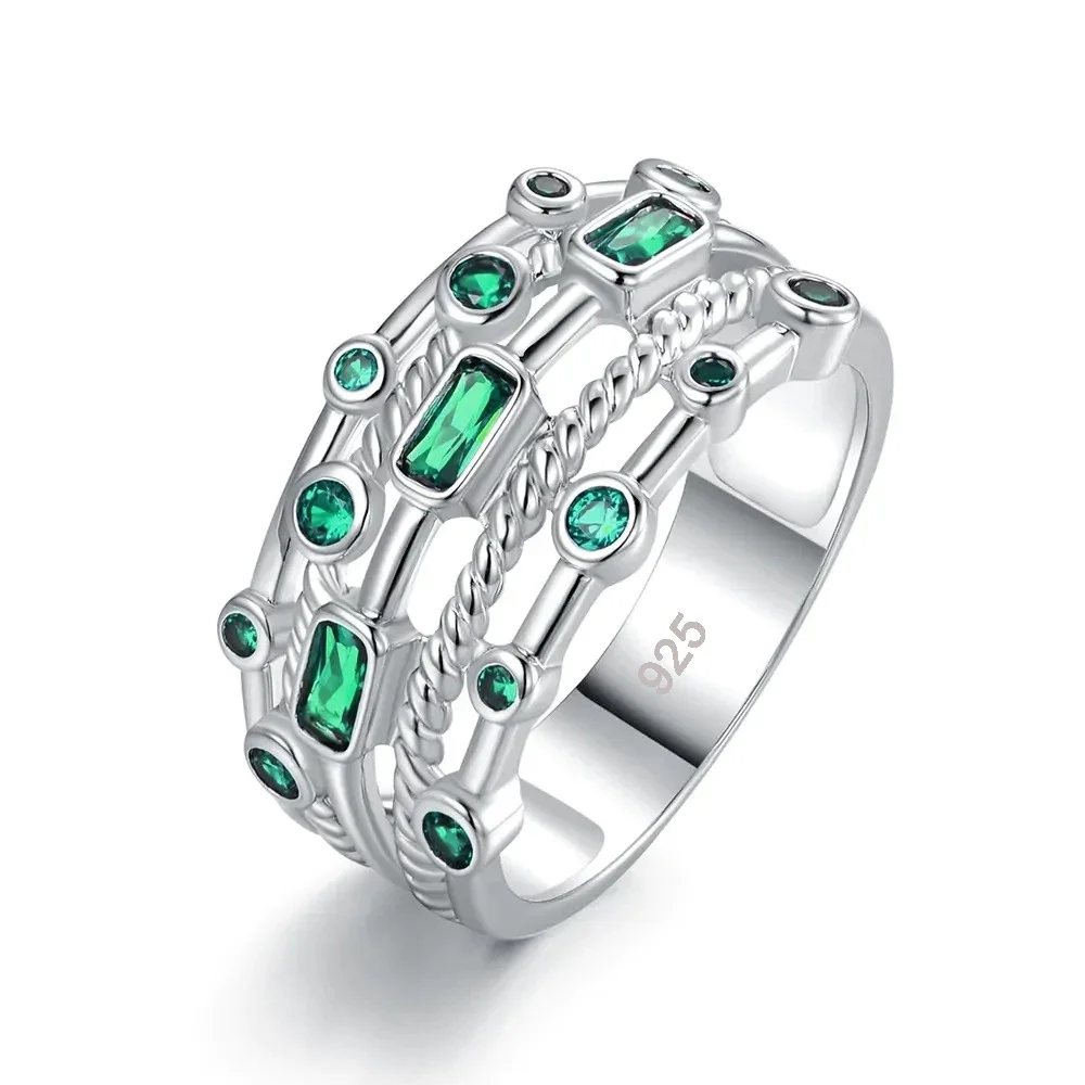 Echte 925er Silberringe für Damen, hohler Verlobungsring, Schmuck, Geschenk, Sterling Silber, Hochzeitsschmuck