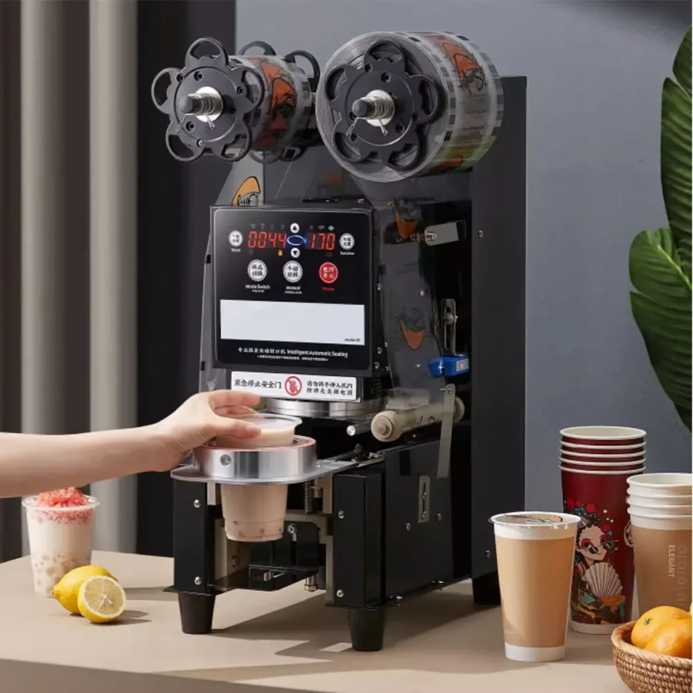 Automatic Cup Sealer Bubble Tea Machine Cup Sealing Machine 88/89/90/95 PP/PE/Paper Automatic Bubble Sealing Machine