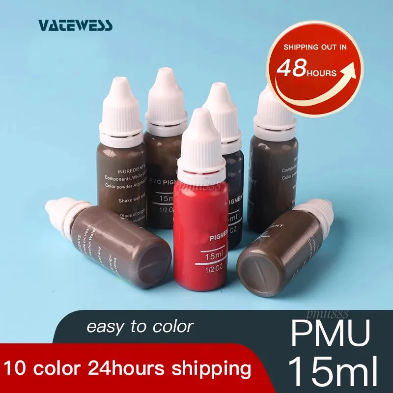 

15ml Colors Tattoo Ink Set Permanent Makeup Eyebrow Lips Eye Line Tattoo Color Microblading Pigment for Tattoo Beginner Practice