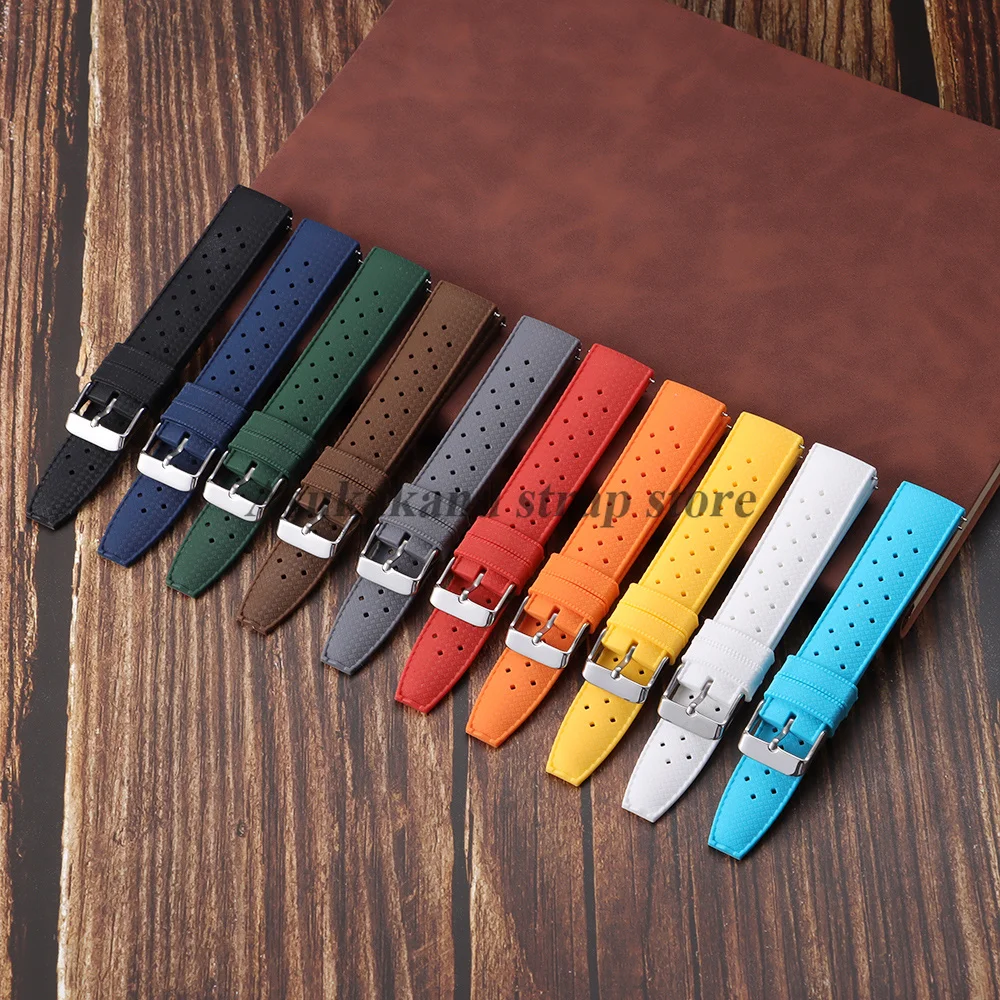 20mm 22mm Silicone Watchstrap for Omega for Moon Swatch Band Men Women Tropical Rubber Sport for Citizen for Oris Watch Bracelet view 2