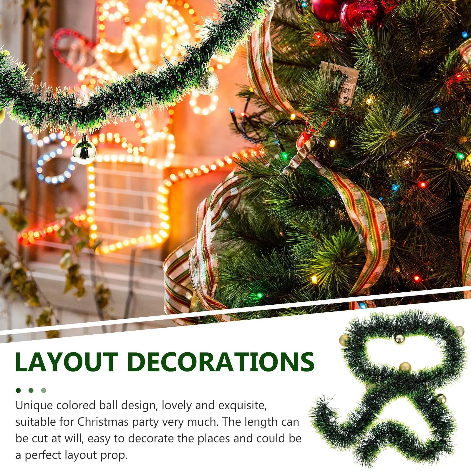 قطعتان من زينة عيد الميلاد على - مراجعة Tinsel Garland Decoration وسعره