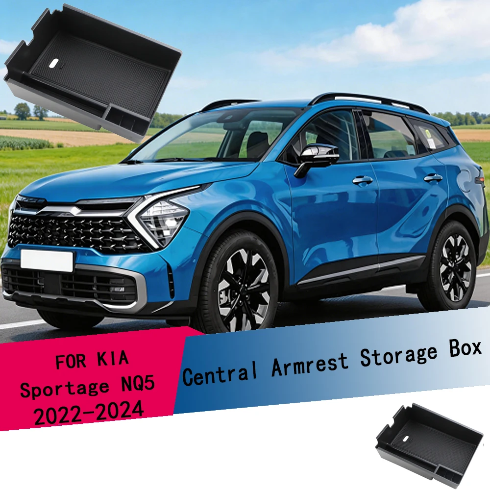 Für Kia Sportage NQ5 2022 Elektrische Parkbremse Armlehnen-Aufbewahrungsbox ABS Mittelkonsole Teile-Organizer Zubehör