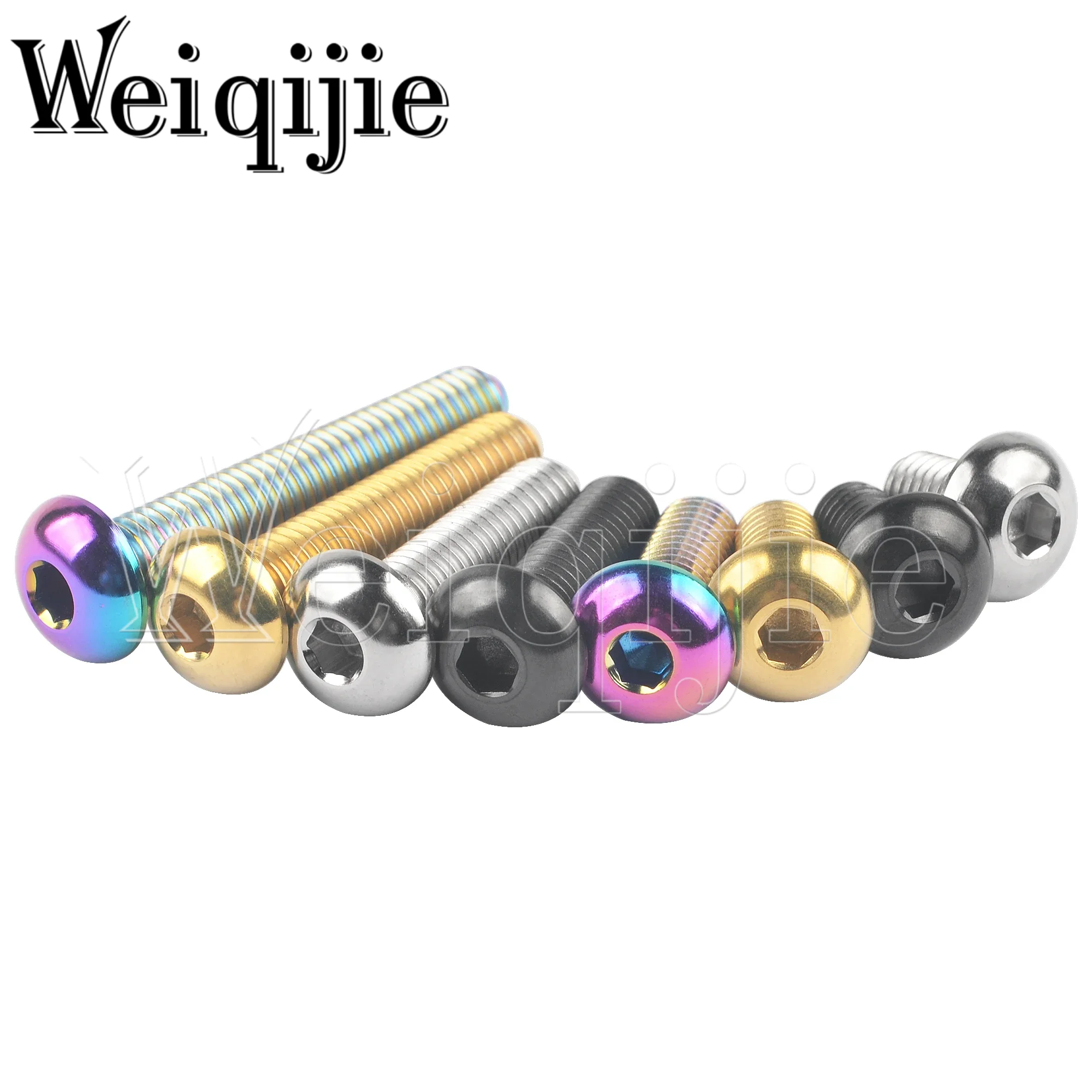 Weiqijie Titanium Bolt M3 / M4 / M5 x 6 8 10 12 15 18 20 25 30mm Allen Key for Bicycle Bottle Cage Fixing Screws