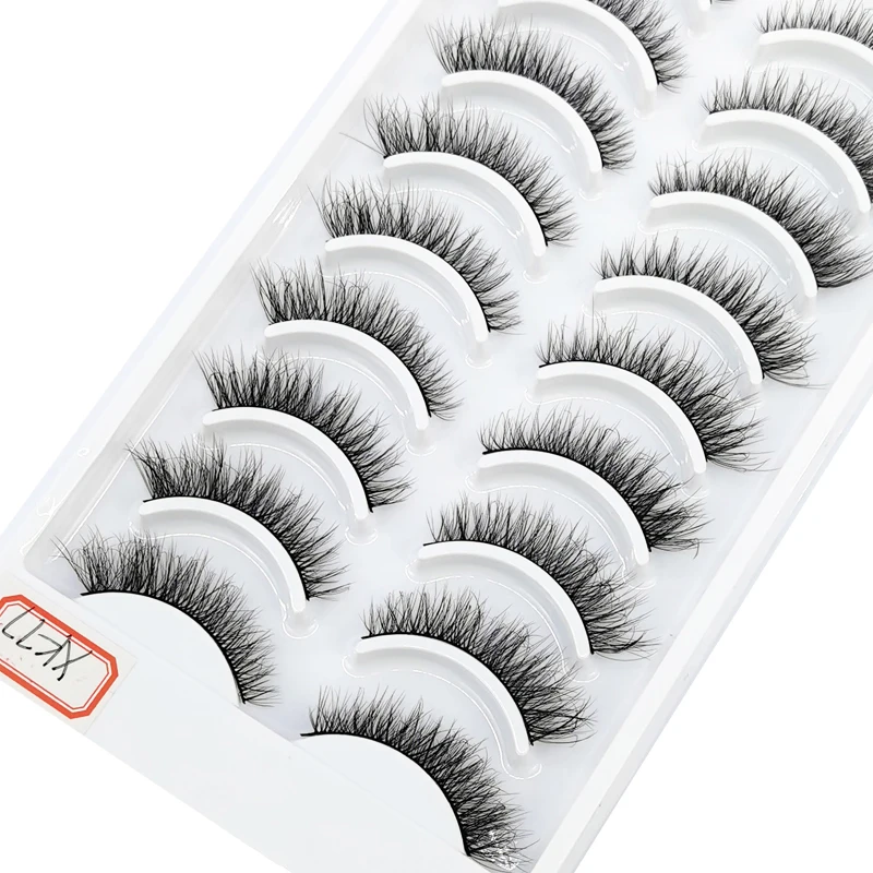 NEU 10 Paar Flauschige Künstliche Nerz-Wimpern Natürliche Lange Falsche Wimpernverlängerung Handgefertigte Volumen 3D Wimpern Make-up Faux Cils Cilios – Detail 14
