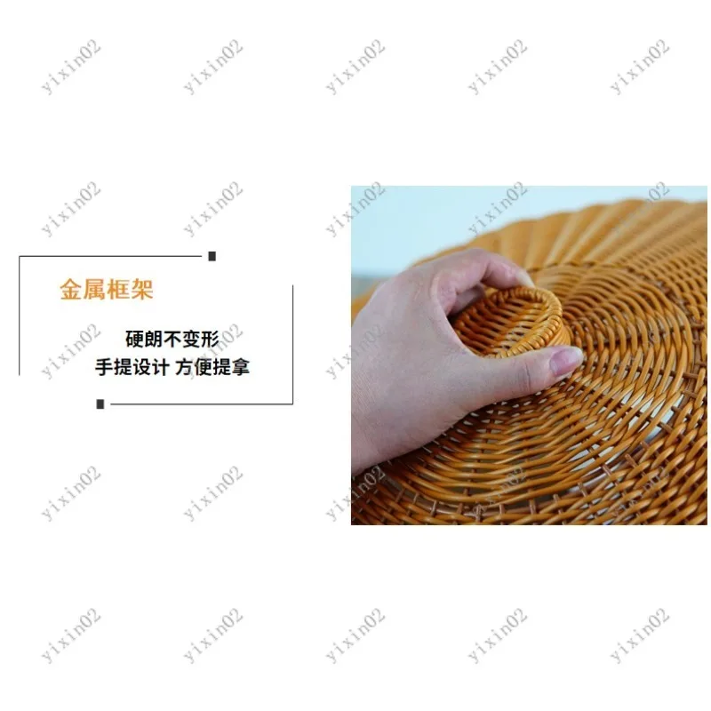 Vintage Imitation Rattan Food Cover Decorative Basket Dust & Insect Proof for Dining Table