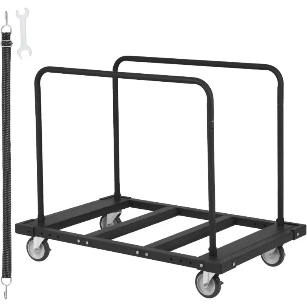 

Folding Table Cart, 1800 LBS Heavy Duty Tables Trolley w/5" Swivel Wheels, Trolley Party Event Hotel Furniture 10 Table Capacity