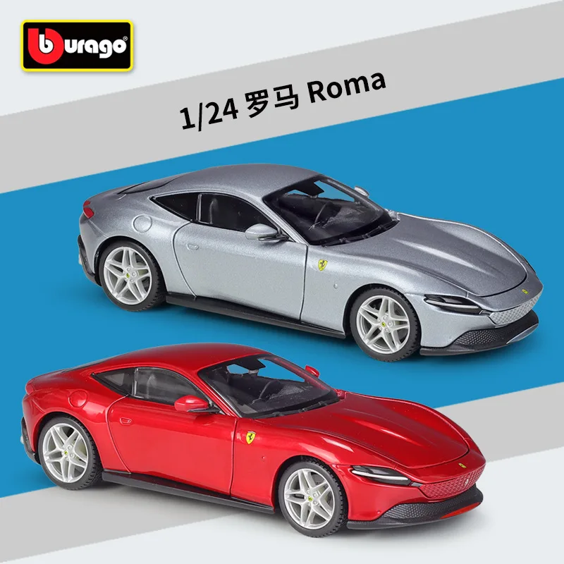 

Bburago 1:24 Roma Sports Car Simulator Alloy Model Toy Gift with Display Base Diecast Alloy Car Model Collectible