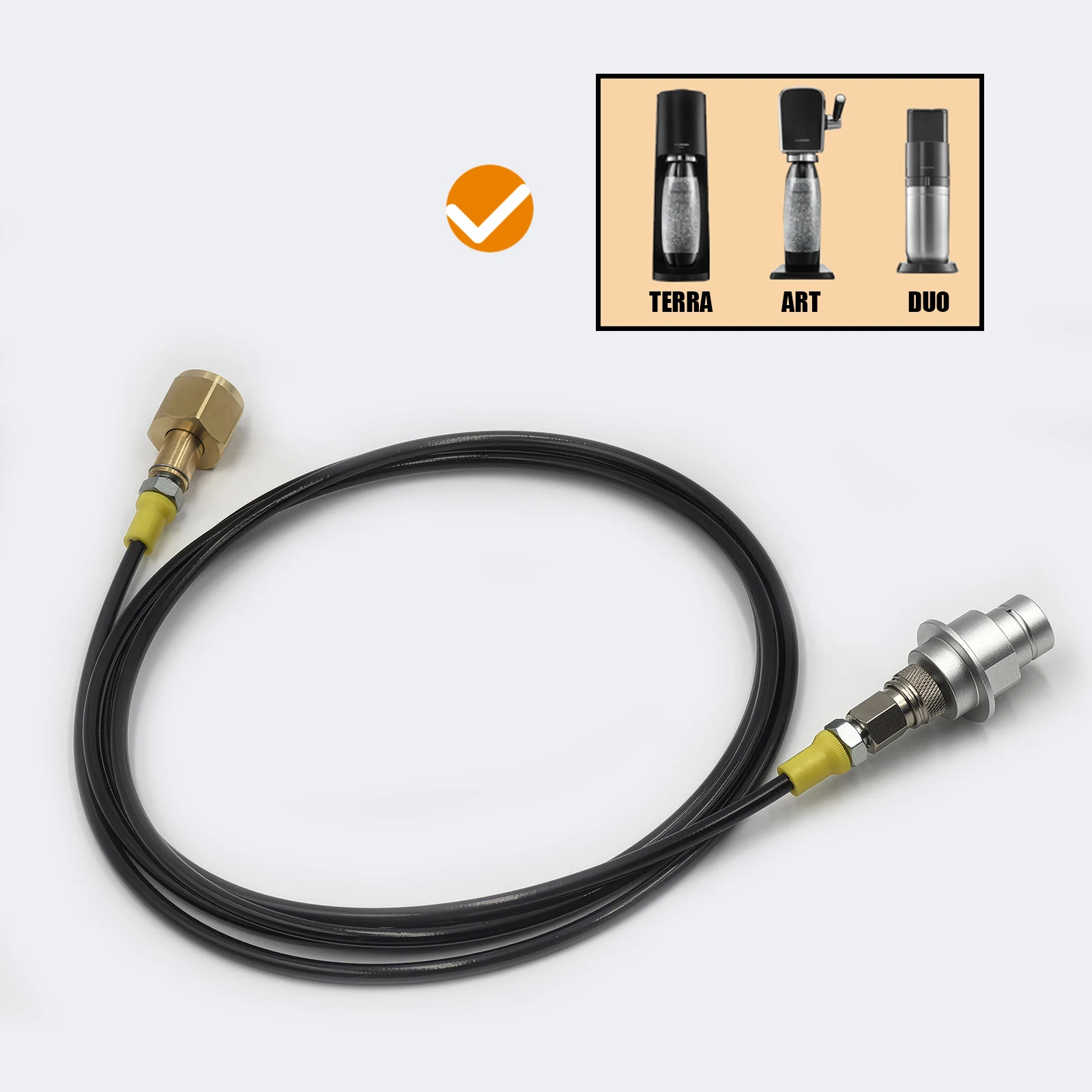 Sodastream Soda Maker Terra DUO Art to CO2 Tank Cylinder Adapter Kit W21.8-14 G3/4 CGA320 with Quick Disconnect Connector