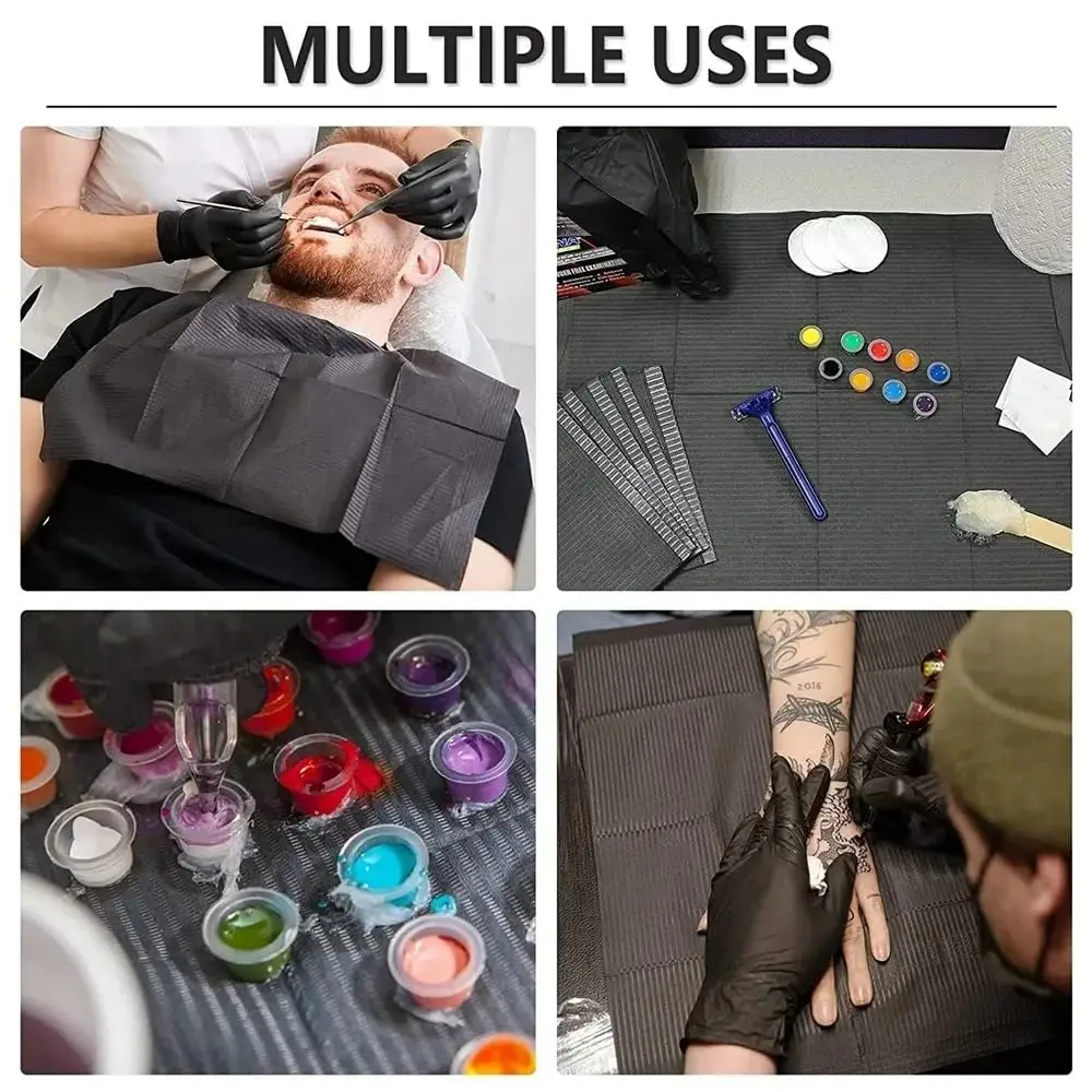 50 قطعة المتاح مقاوم للماء الوشم وسادة نظيفة الوشم المرايل الجدول يغطي وسادة نظيفة المريض الأسنان المناديل الوشم اكسسوارات