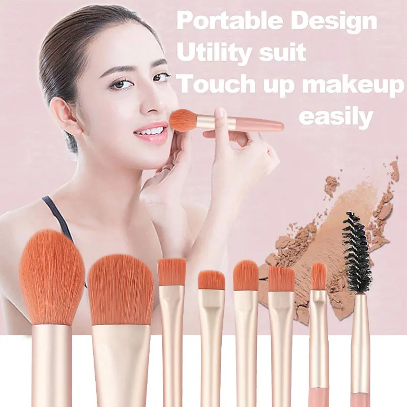 8 Stück Make-up Pinsel Set für kosmetische Concealer Wimpern erröten lose Puder Lidschatten Frauen weiche flauschige Mischung Beauty-Tools