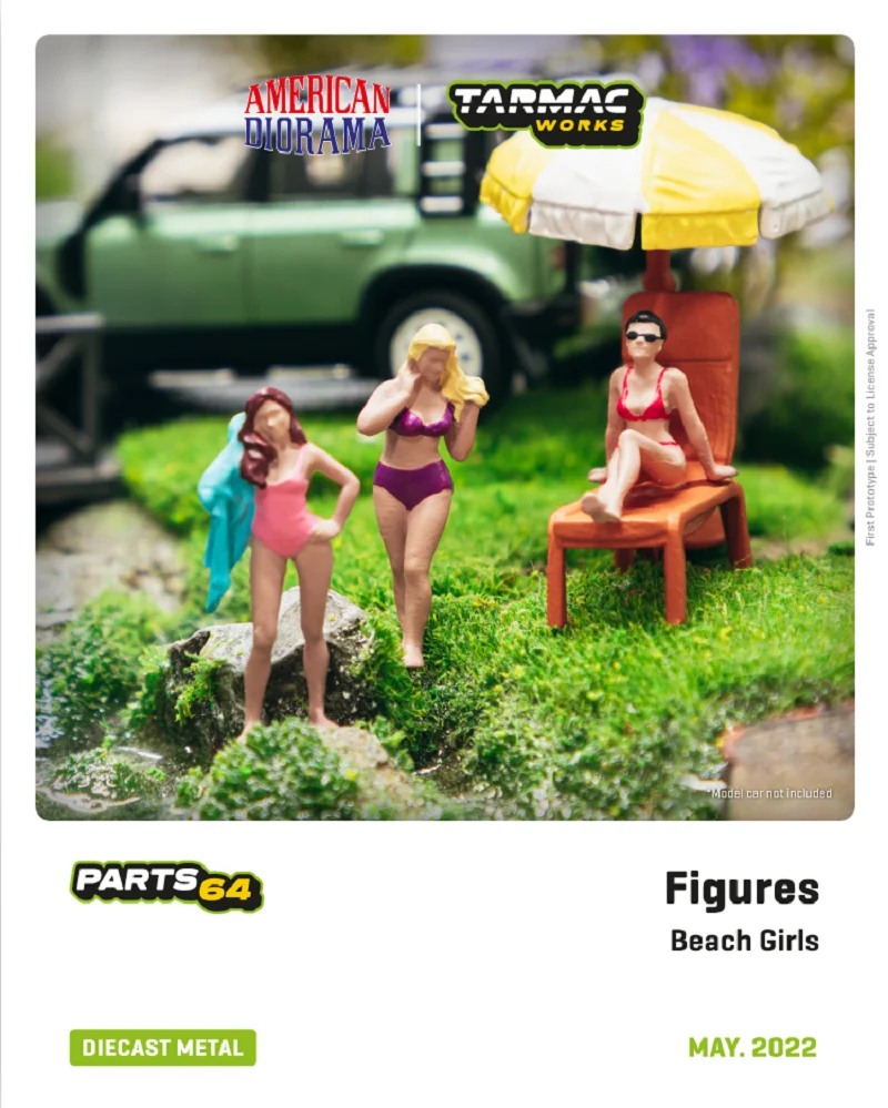 Tarmac Works 1:64 American Diorama Car Meet 1 Figure Series Beach Girl BTW Race Day 2 Racing Figure