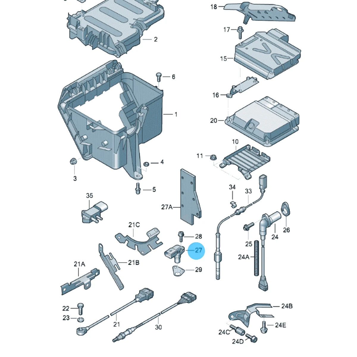 06E906433 Hochwertiger Kurbelwellen-Impulssensor für Audi A4 S4 A6 S6 C6 A8 D3 2.4 3.0 2.8 3.2 4.2 06E 906 433 – Detail 1