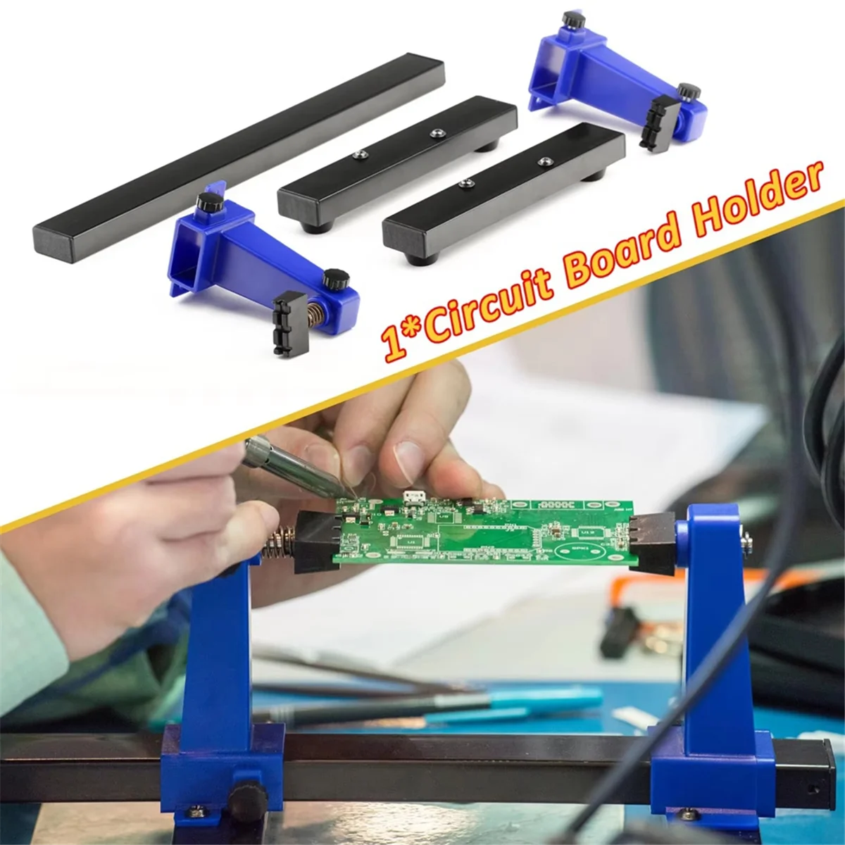 ABNJ Adjustable PCB Board Holder Tool 360°Rotation Printed Circuit Board Soldering Stand Clamp Electronic Maintenance Fixture