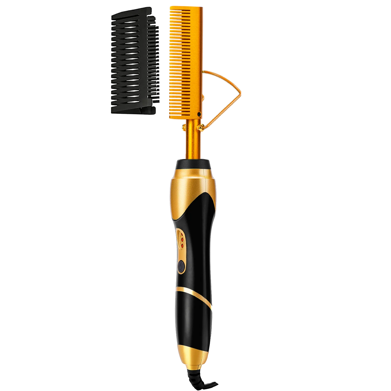 GOIPLE Heated Straightening Comb, Electric Hot Comb for Straightening and Curling, 3 Heat Settings, Royal Onyx Hot Comb