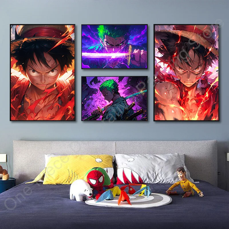 One Piece Classic Anime Characters Luffy Portgas D Ace Canvas Painting Room Decoration Aesthetic Art Poster Paintings Kids Gifts