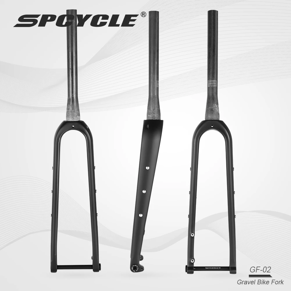 

Spcycle Full Carbon Gravel Bike Fork 700C 650B Disc Brake 1-1/8 to 1-1/2 Tapered Road Cyclocross Gravel Bike Carbon Fork