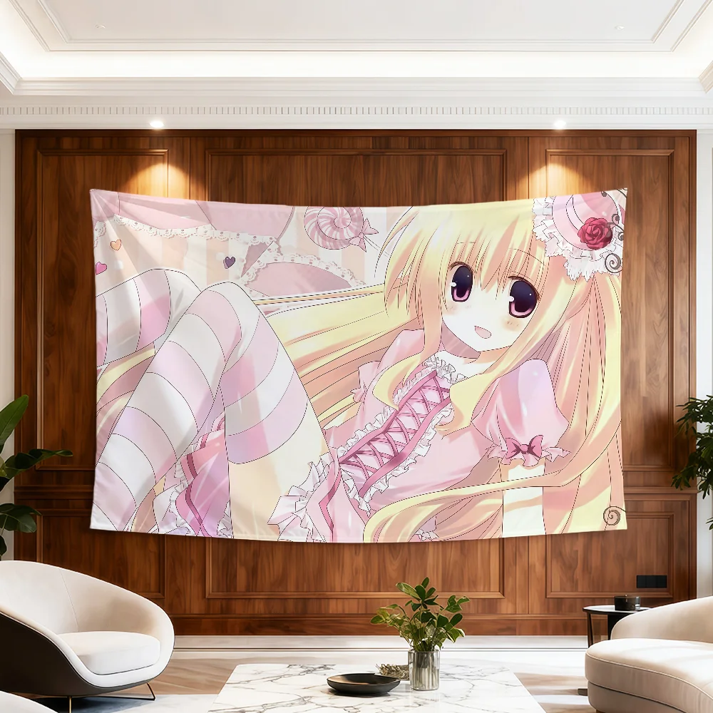Flagge Anime Moe für Zimmer, Wohnheim, Mädchenparty, Zuhause, Kunst, Nachttisch, Wohnzimmer, Wandbehang, Y2K, Gartendekoration, Cutecore, Banner, Geschenk – Detail 5