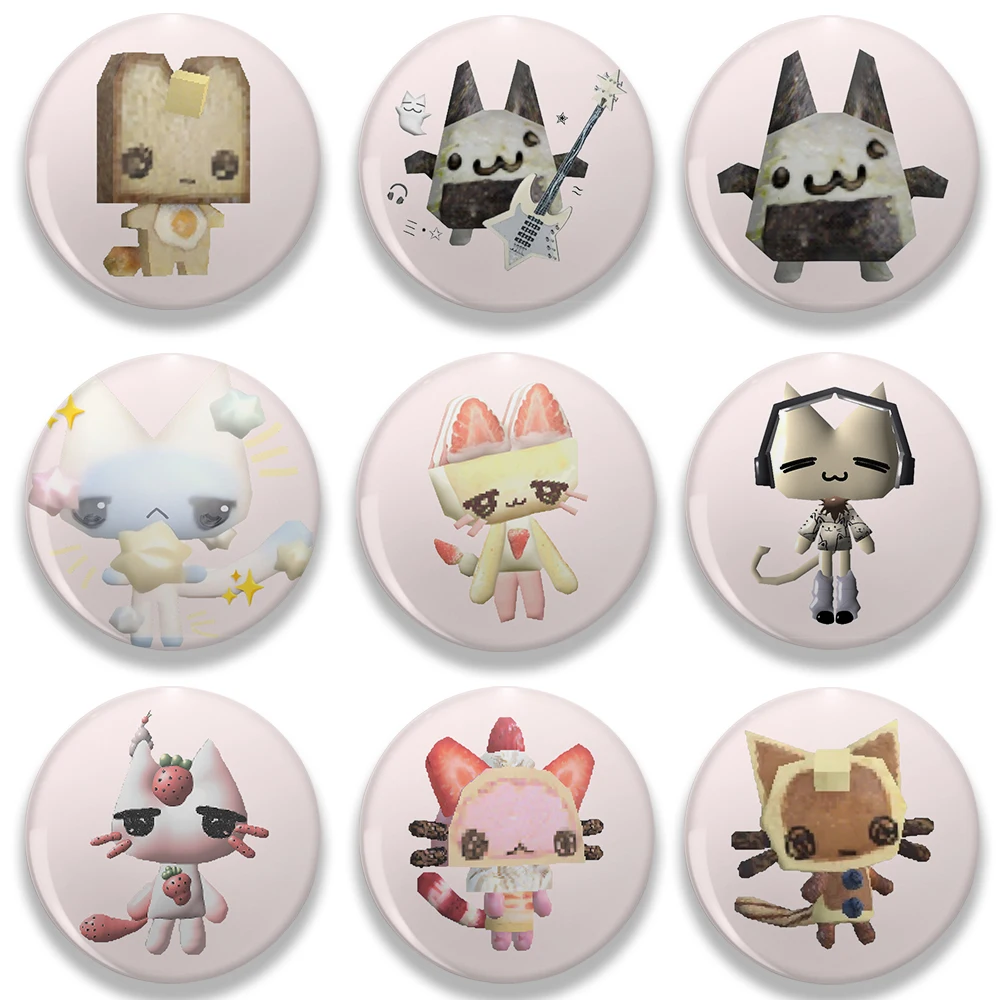 Insignias redondas de dibujos animados Toro Inoue Y2k para accesorios de joyería, decoración de bolsa, broche de botón de gato Kawaii Ha4to, alfileres, regalos para seguidores y amigos