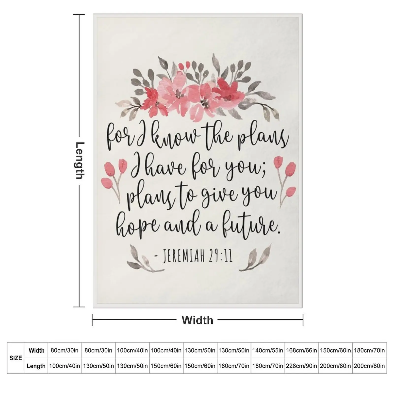 For I Know The Plans - Jeremiah 29 11 Floral Throw Blanket Bed covers Decorative Sofas Baby wednesday anime Plaid Blankets