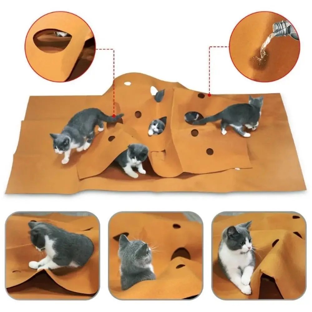 

Bite-resistant Cat Play Mat Felt Cloth Breathable Pet Toys Pad Anti-scratch Cat Scratching Pad Training Activit