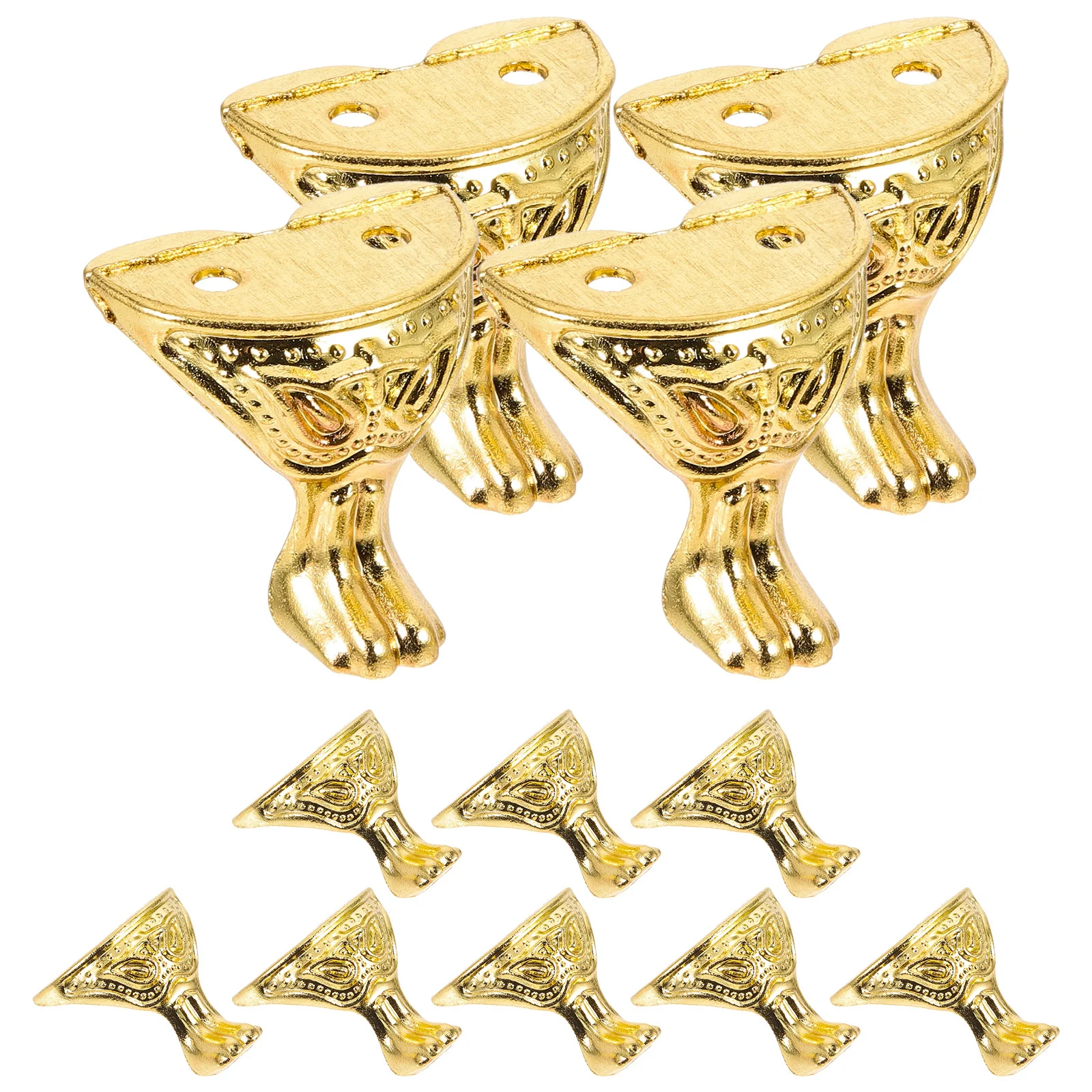 

12Pcs Box Leg Zinc Alloy Decorative Jewelry Box Corner Guard Wood Case Legs Chest Edge Protectors Rust-Resistant