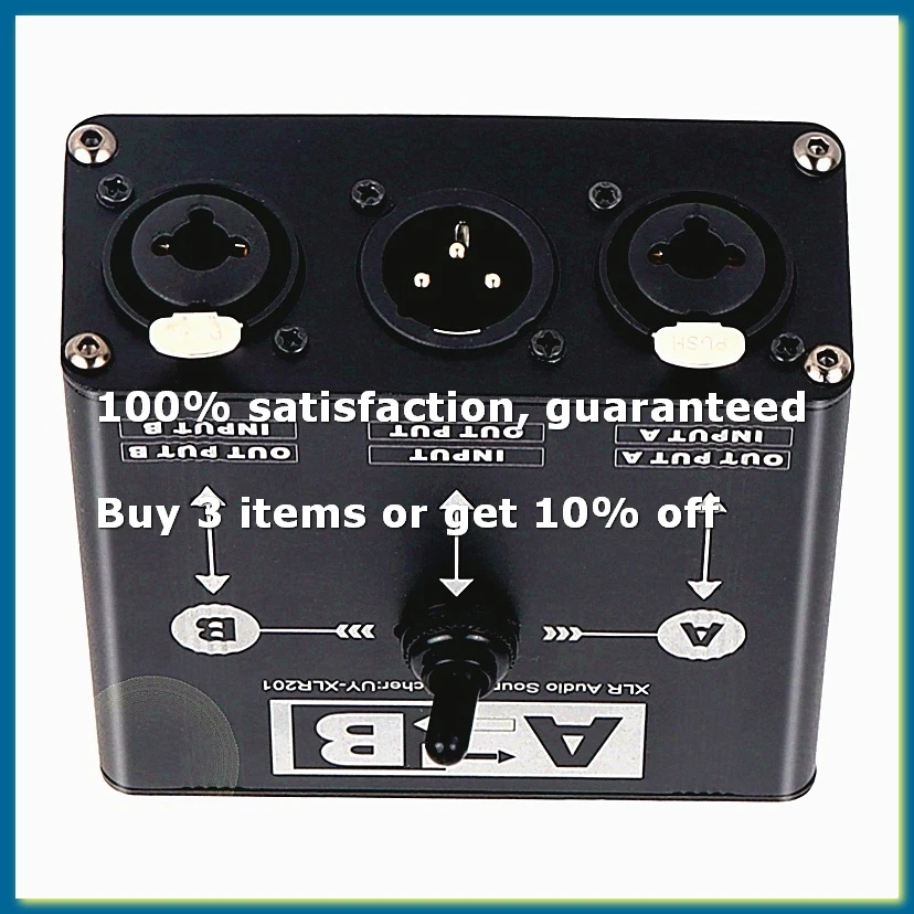 Passive 2 in 1 Out or 1 in 2 Out XLR Balanced Audio Source Switcher Box Manual Selector for Microphone Sound Card Mixer