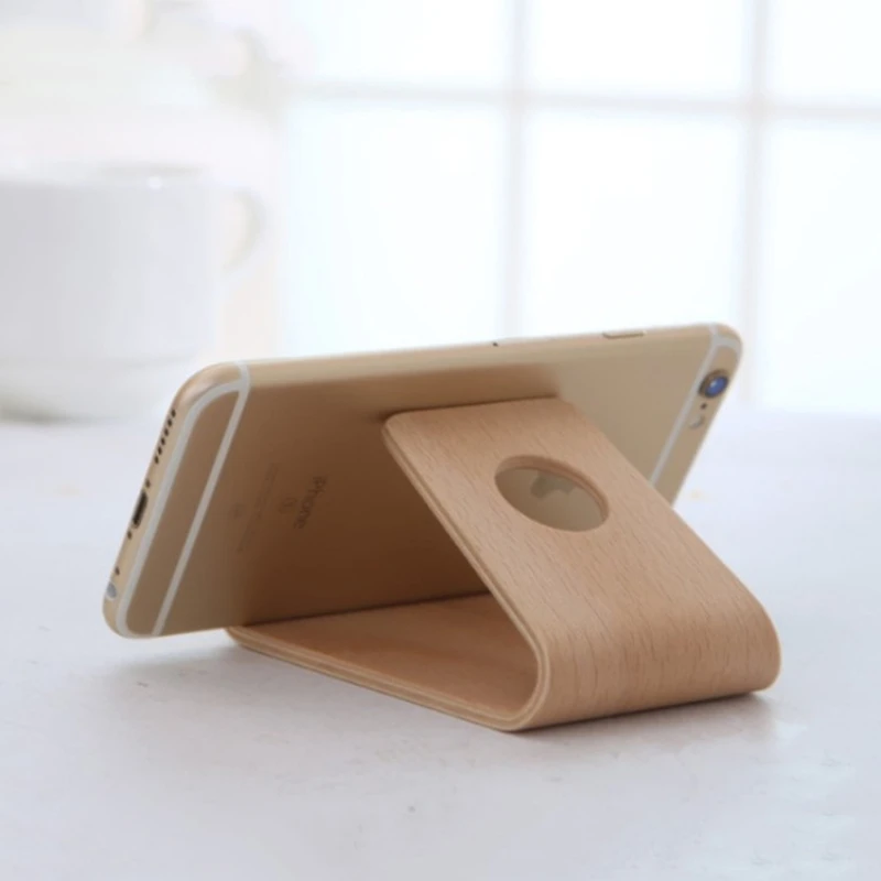 Portable Wooden Phone Stand, Lazy Little Exhibition Space, Simple Desktop Creative TV Viewing Support, Telephone Display