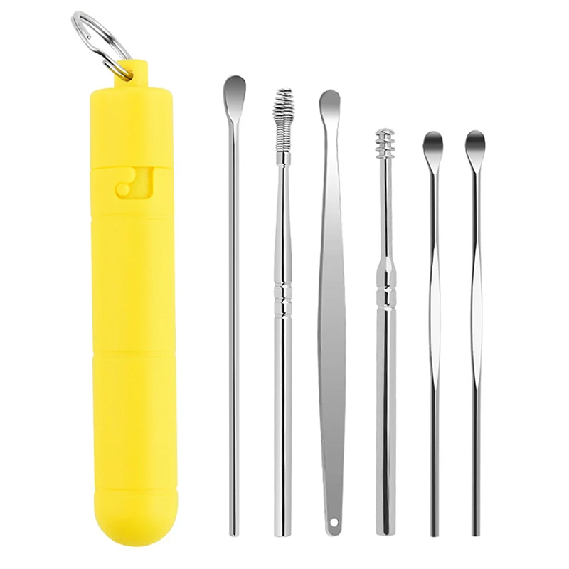 1/6PC/Set Cleaning Earpick Ear Cleaner Earpick Sticks Wax Removal Tool Care Ear Cleanser Spoon Earwax Remover Curette Ear Pick