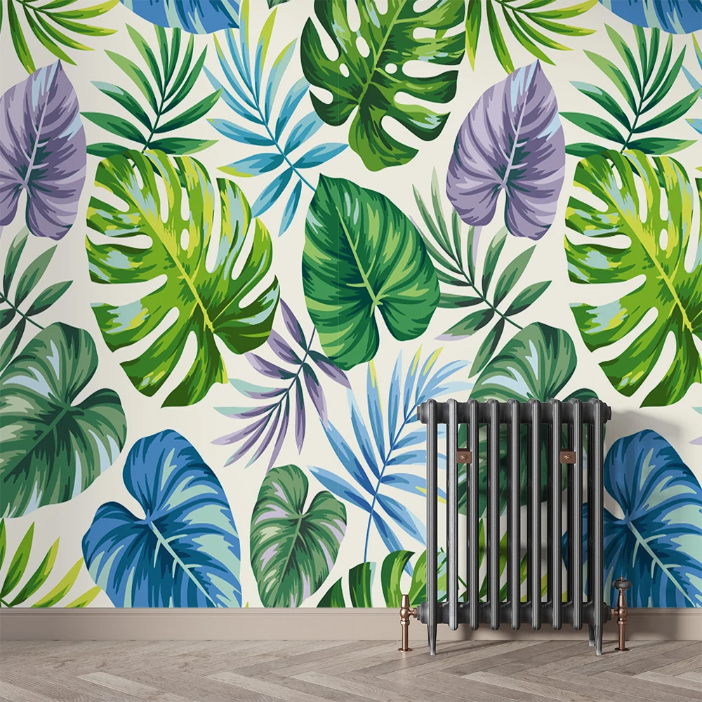 

Индивидуальные 3D ручной рисунок банановый лист пальмовый лист фон настенная роспись обои