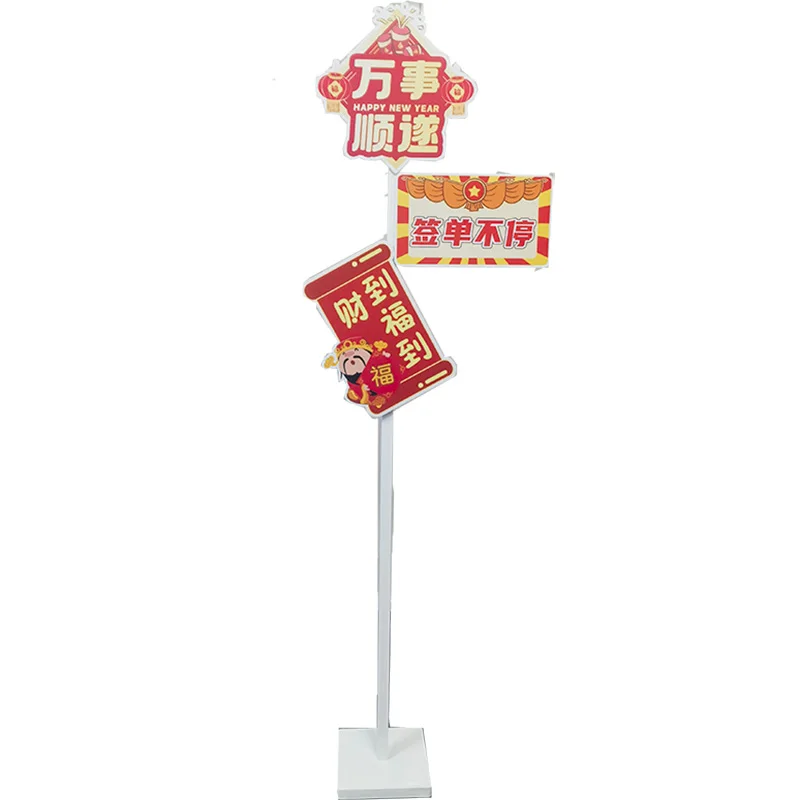 

White plus heavy duty telescopic column plate supports display shelf scene arrangement artifact iron