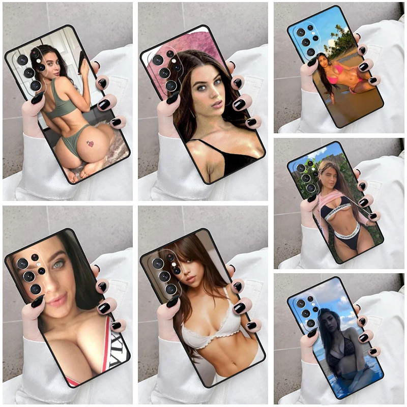 حافظة لهاتف سامسونج جالاكسي S24 S25 S23 S21fe S22 Ultra Plus نوت 10 20 غطاء غلاف Ponseral مثير Lana Rhoades #1