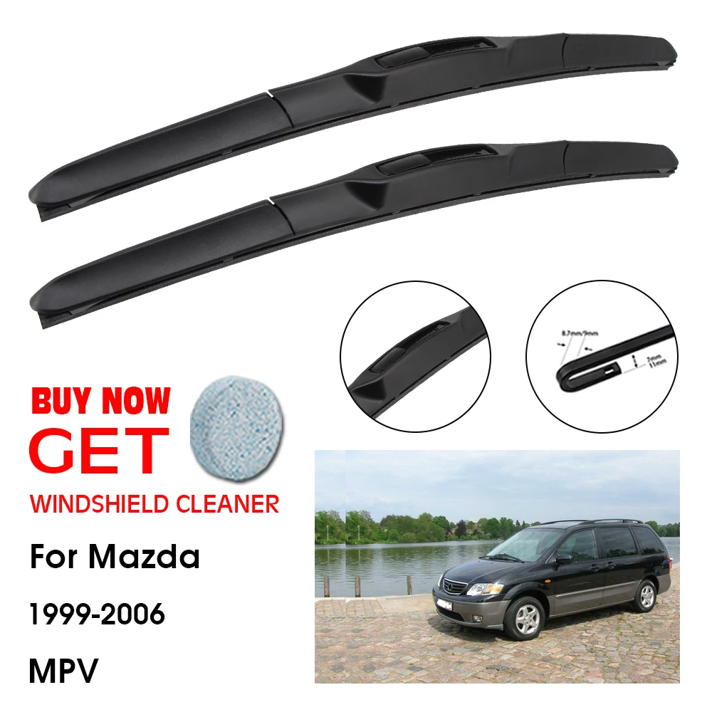 

Car Wiper For Mazd MPV 24"+24" 1999-2006 Front Window Washer Windscreen Windshield Wipers Blades Accessories