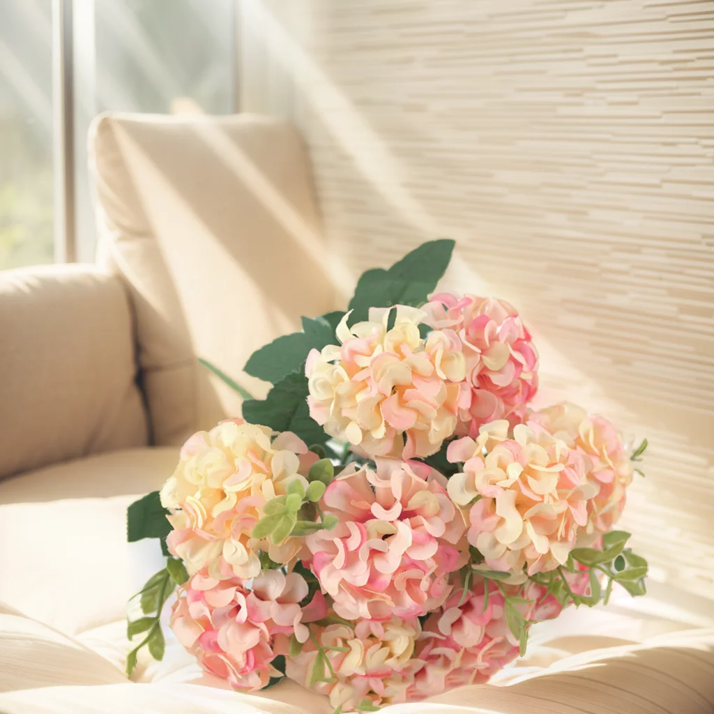 15 Blumen kopf künstliche Blume Seide Hortensie weiße Hochzeit kleinen Blumenstrauß gefälschte Blumen party DIY Dekoration Raum dekor