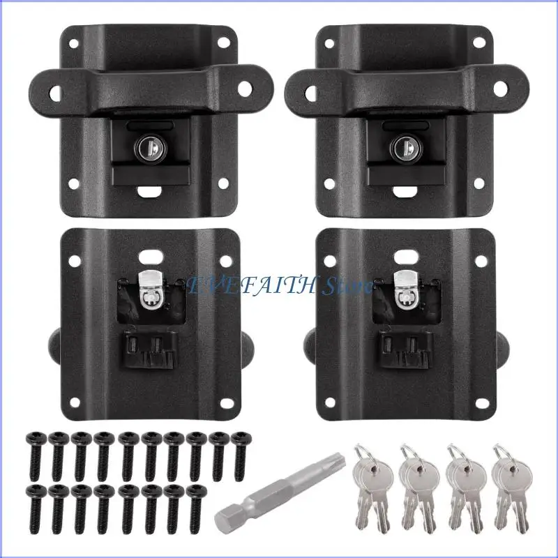 

124B Steel Truck Bed Tie Downs 4 Anchors Set for F150 F250 F350 2015-2025 Box Link Tie Downs Plates Bracket