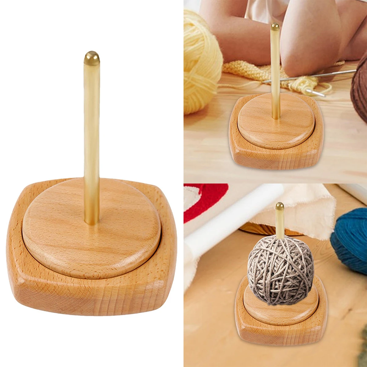 Yarn Holder Stand Wood Yarn Dispenser For Crocheting  Twirling Yarn Holder Dispenser For Crocheting Yarn Ball Holder Knitting