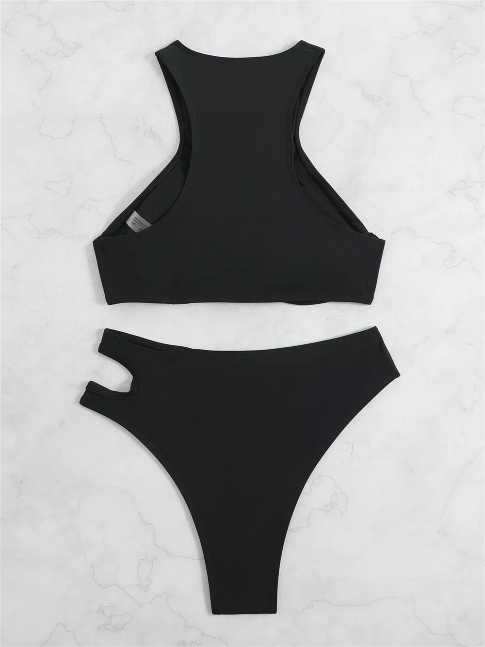 Cintura alta oco para fora biquíni preto maiô push up tankini underwire férias banho feminino praia roupa de banho sexy conjunto