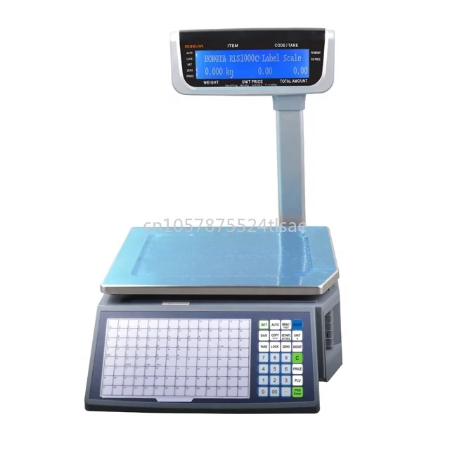 Supermarket Scale 15/30kg, Pocket Size Balance with Label Printer Price Calculation Scale RLS1000C view 3