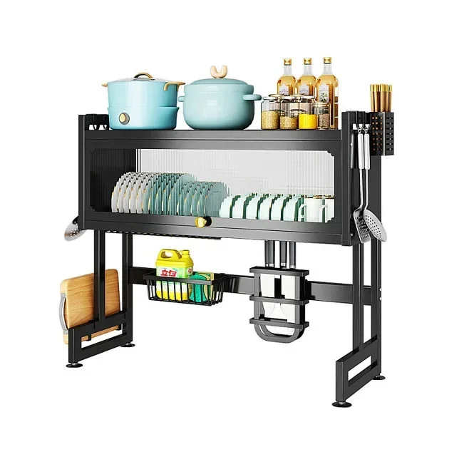 Over Sink Dish Drying Rack Stainless Steel Kitchen Shelf Cabinet Multi-Organizer Dish Rack Drainer Space-Saving Dish