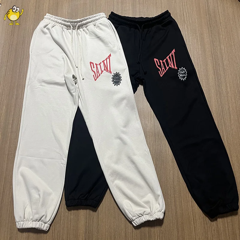 

Hip Hop Best Quality Casual Joggers Sweatpants Saint Pants Men Woman Black Apricot Loose Drawstring Trousers