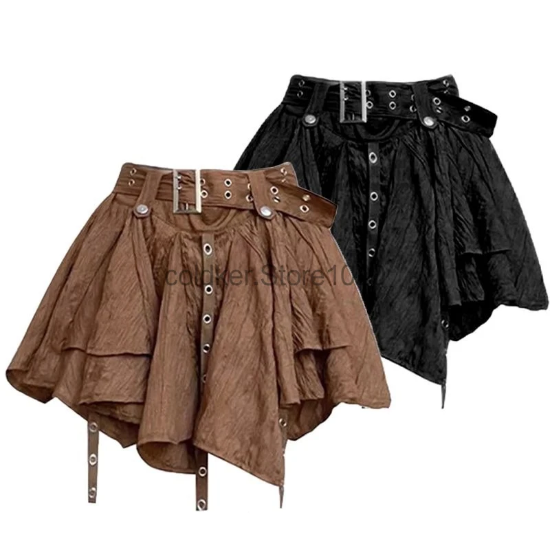 Y2k American Hot Girl Skirt Spring Summer Fashion Maillard Color High Street Design Skirt Women High Waist Harajuku Streetwear