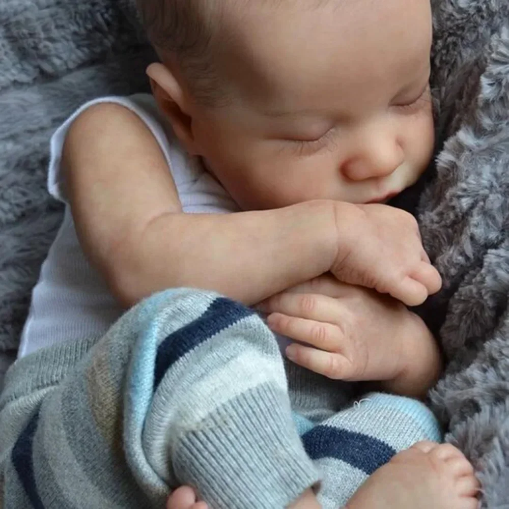 48cm Finished Doll Pouplar Levi Reborn Toddler Doll Full Silicone/cloth Body Soft Cuddle Body Handmade Doll Bonecas Bebe Toys