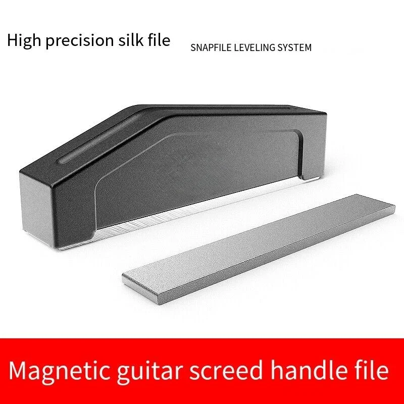 Magnetic Aluminum Alloy Handle Leveling File Emery Folk Electric Guitar Fret Replacement Grinding File Repair Tool