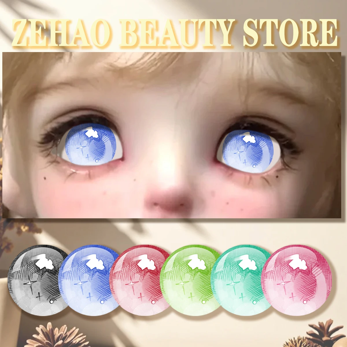 Colorful Eyes12pcs Eyes 10MM-40MM Round Blyth BJD Doll Glass Eye Chips Cabochon Handmade Drop Glue Eye Pupil Girl Toy DIY JD008