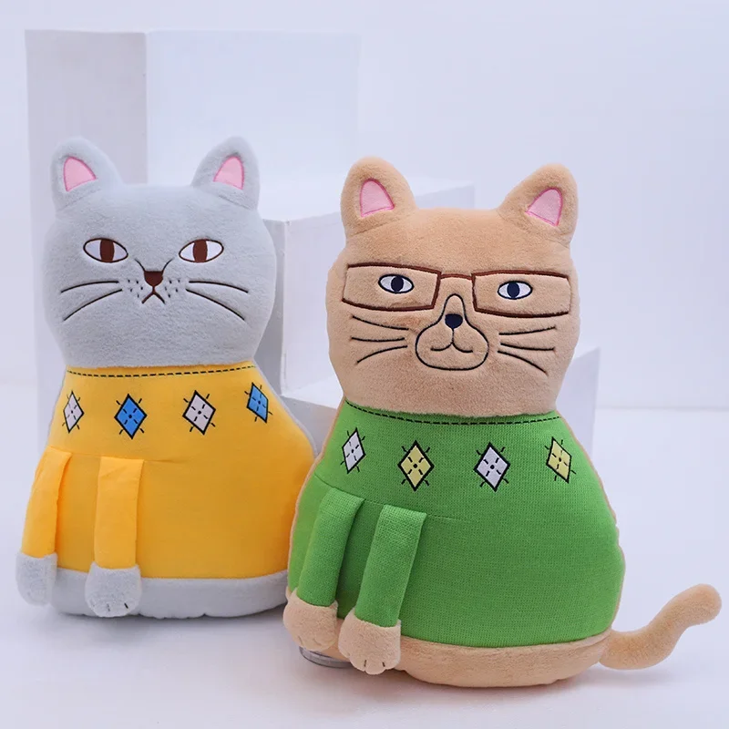 60cm New Cartoon Cat Plush Toys Kusuguru Embroidered Japanese Cat Doll Pillow Embroidery Super Soft Ornaments Kids Plushie Gift