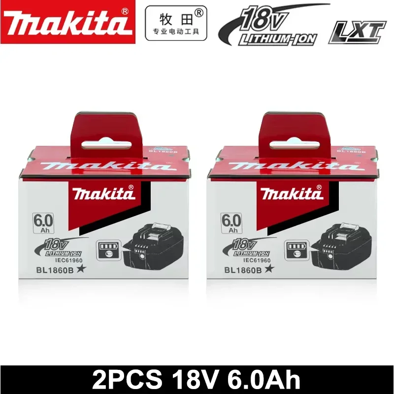 100% originele Makita 18V 6.0Ah oplaadbare accu, Makita BL1840B BL1850 BL1850B accu geschikt voor DTW700