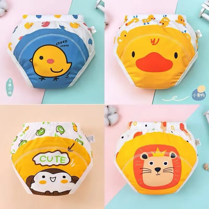 通気性のある再利用可能なおむつパンツ,幼児用トレーニングポケット,洗えるパンティー,おむつカバー,6層,スーツ,4個