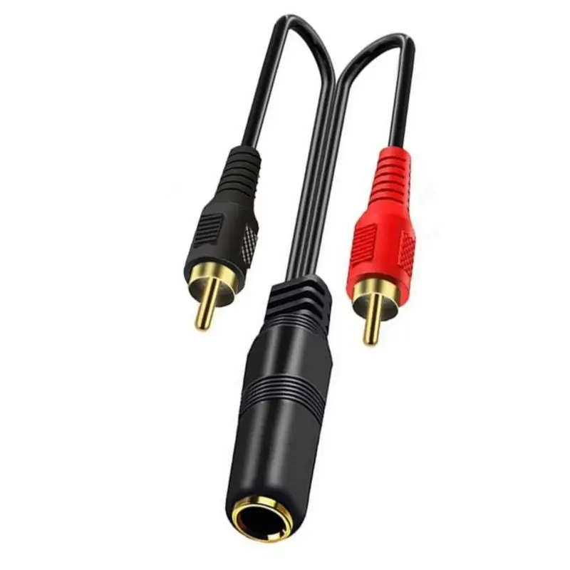 

Y1UB 6.35mm to 2RCA Male Audios Extension Cable for Connecting Speakers Home Audios Systems Corrosion Resistant Adapter